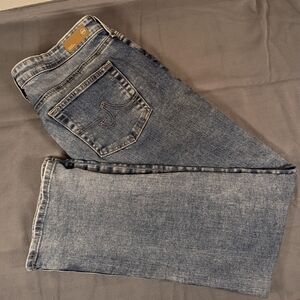 AG Adriano Goldschmied Women's Blue Straight Jeans